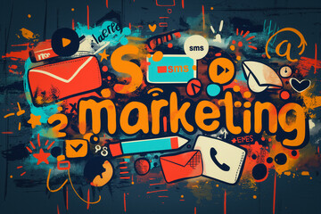 Sms marketing text illustration