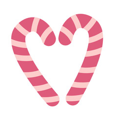 Wall Mural - Two pink and white striped candy canes forming a heart shape