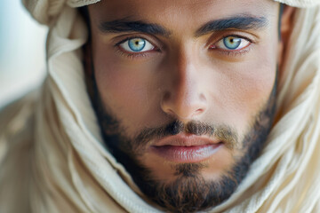 Wall Mural - Arabic man, model with a beard, representing Islamic fashion