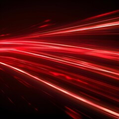 Canvas Print - Red light trails on a black background