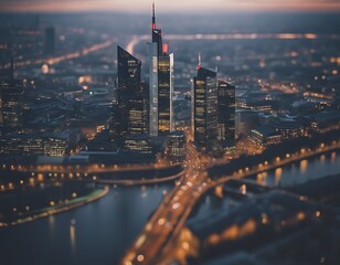 Wall Mural - frankfurt above the skyline business water sky travel city landscape building football architecture 