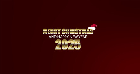 Wall Mural - A Festive Greeting Celebrating Christmas and New Year 2025