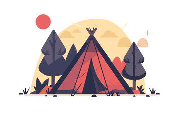 Wall Mural - Camping stock image isolated vector style