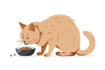 cat eating stock image isolated vector style