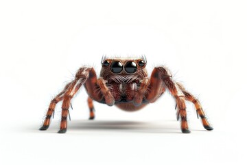 Wall Mural - A close-up shot of a spider sitting on a white surface