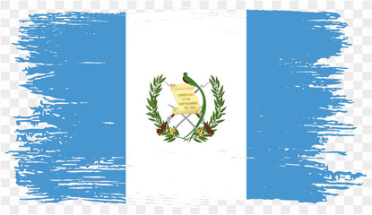 Poster - Guatemala flag brush paint textured isolated on png or transparent background. vector illustration  