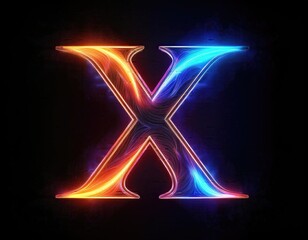 Wall Mural - X letter images, X letter logo, X letter icon, glowing neon light x letter logo. 