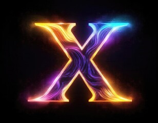 Wall Mural - X letter images, X letter logo, X letter icon, glowing neon light x letter logo. 