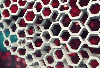 Wall Mural - simple design hexagonal hexagon communication elements pattern connection geometric technology digit