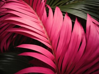 Poster - Pink palm leaf pattern texture abstract background