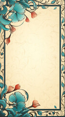 floral ornamental decorative frame, vintage background