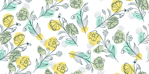 Leinwandbilder - Floral pattern. Seamless floral pattern.
