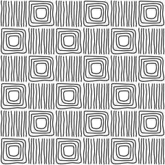 Leinwandbilder - Lines and square rings, vector checker pattern.