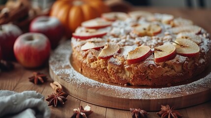 Sticker - Delicious Apple Cake with Powdered Sugar