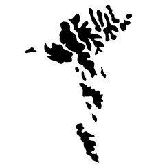 Wall Mural - faroe islands map silhouette on transparent background