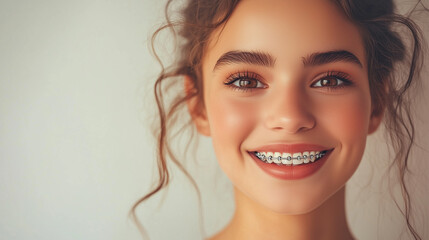 beautiful girl with braces