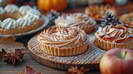 Sticker - Delicious Apple Tarts with Autumnal Decorations