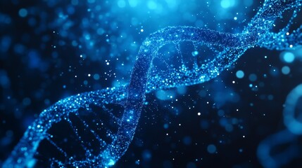Wall Mural - study and research dna gene biotechnology biology and genetic cells, futuristic chromosome molecules