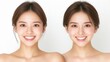 © Ai-Pixel - Two smiling women with flawless skin display beauty and confidence in a bright, clean environment.