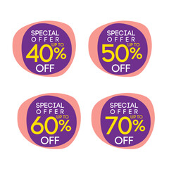 Sticker - set of labels for sale discount label