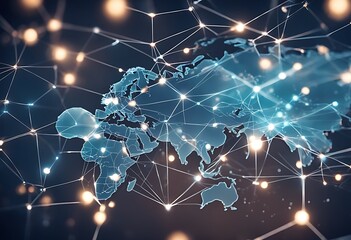 Wall Mural - structure global data connection networking customer internet exchanges network social communication