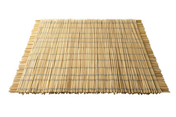 Bamboo sushi rolling mat on transparent background. perfect kitchen tool for making sushi rolls, Asian cuisine accessory, lightweight and durable.