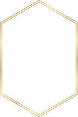 Wall Mural - hexagon gold frame border with 2x3 aspect ratio for invitation, card, cut out ,isolated on transpare