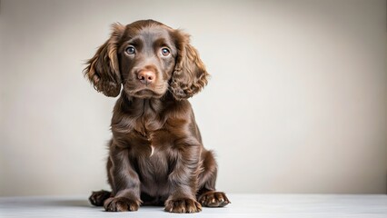 Sticker - Boykin spaniel puppy sitting, cute, adorable, dog, breed, spaniel, young, puppy, pet, brown, furry, domestic, purebred