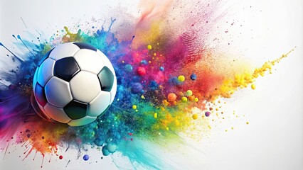 Wall Mural - Abstract soccer ball design created with paint splatter , sports, abstract, artistic, design, creative, soccer ball