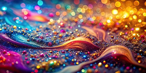 Wall Mural - Close up abstract liquid paint background with glitter texture , glitter, liquid, paint, abstract, close up, texture