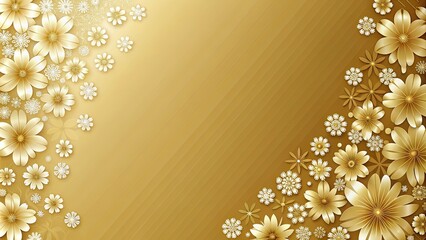 Wall Mural - White flowers on gold background wallpaper for background and texture , white, flowers, gold, background, wallpaper, texture