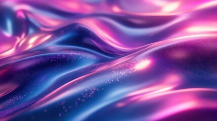 Wall Mural - mesmerizing iridescent fluid waves in motion abstract 3d render vibrant holographic colors futuristi