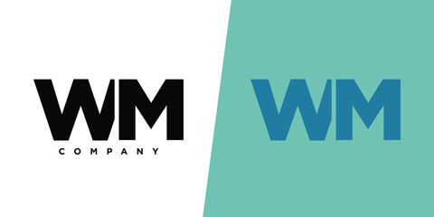 Wall Mural - Letter W and M, WM logo design template. Minimal monogram initial based logotype.