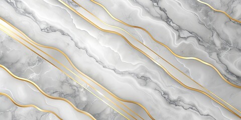 Canvas Print - Luxurious silver marble background with pastel gradient and elegant golden lines, marble, silver, luxurious, elegant