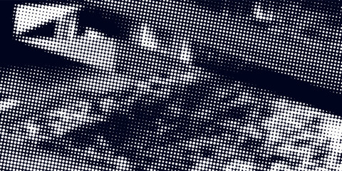 Dots halftone white \u0026 blue color pattern gradient grunge texture background. Dots pop art comics sport style vector