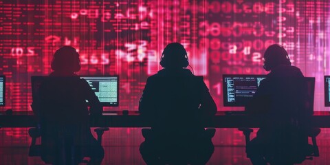 shadowy depiction of cybersecurity protocols.