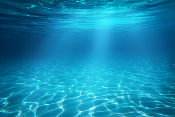 Wall Mural - underwater empty swimming pool background with copy space