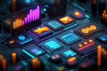 Sticker - marketing online with email performance: a detailed 3d render of email marketing performance metrics