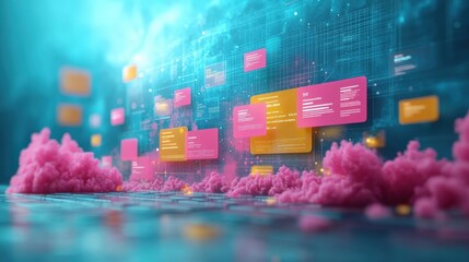 Poster - marketing online with seo conversion: a detailed 3d render showing seo strategies to convert organic