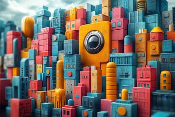 Poster - marketing online with advertising reach: a vibrant 3d render depicting methods to expand advertising