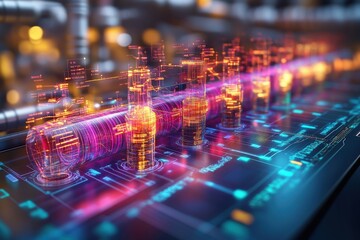 Poster - marketing online with strategy automation: a futuristic 3d render showcasing marketing strategy auto