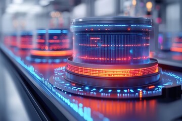 Poster - marketing online with strategy automation: a futuristic 3d render showcasing marketing strategy auto