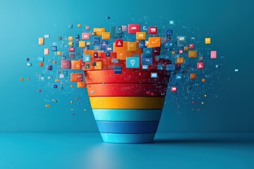 Poster - marketing online with strategy conversion: a detailed 3d render showing strategic approaches to conv