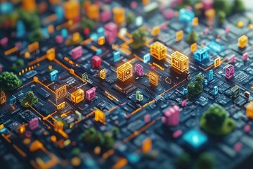 Sticker - marketing online with social traffic: a 3d render showing social media traffic flow with elements li