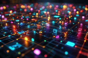 Sticker - marketing online with digital platform: a futuristic 3d render of various digital marketing platform