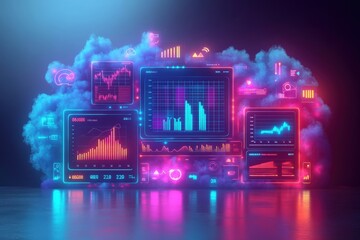 Sticker - marketing online with digital optimization: a detailed 3d render of digital marketing optimization t