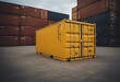 © sandra - cargo yellow container freight tracking delivery logistic storage stribution export import contain metal box shipment commerce industrial transport trade merchandise load
