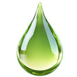 © Sippung - Glossy green droplet with smooth surface and round shape on a transparent background clipart