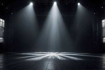 Wall Mural - dramatic empty stage with spotlights
