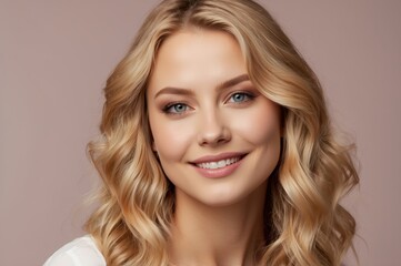 Poster - smiling young woman portrait in studio
